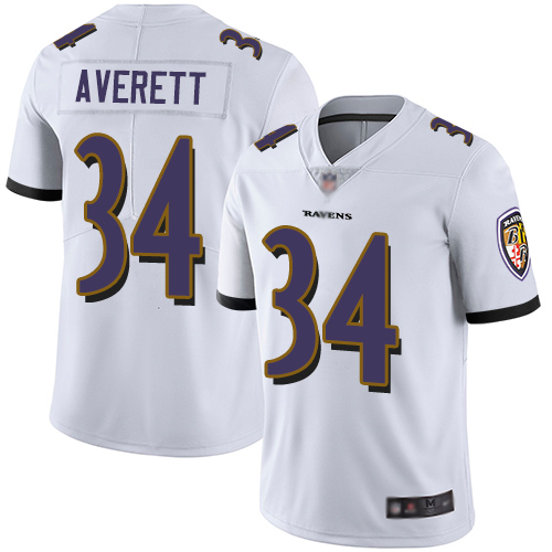 Baltimore Ravens Limited White Men Anthony Averett Road Jersey NFL Football #34 Vapor Untouchable